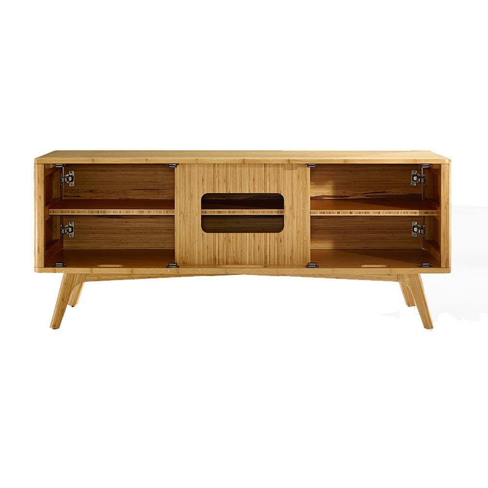 Caramelized Bamboo 57" Media Cabinet with Storage