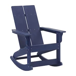 Plastic Outdoor Rocking Chair, Navy