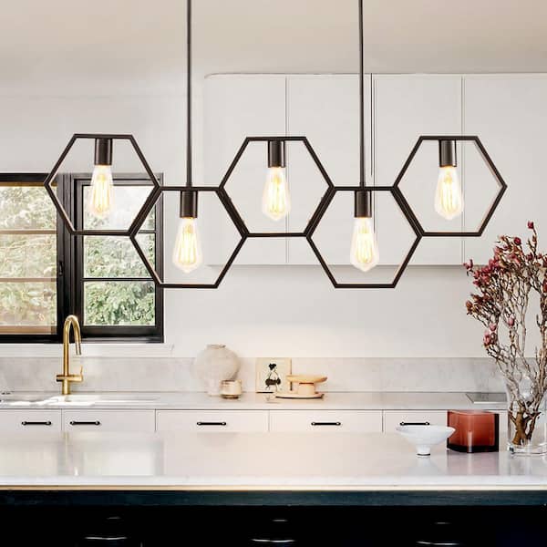 Rennnsan Marcus 5-Light Mid-Century Modern Matte Black