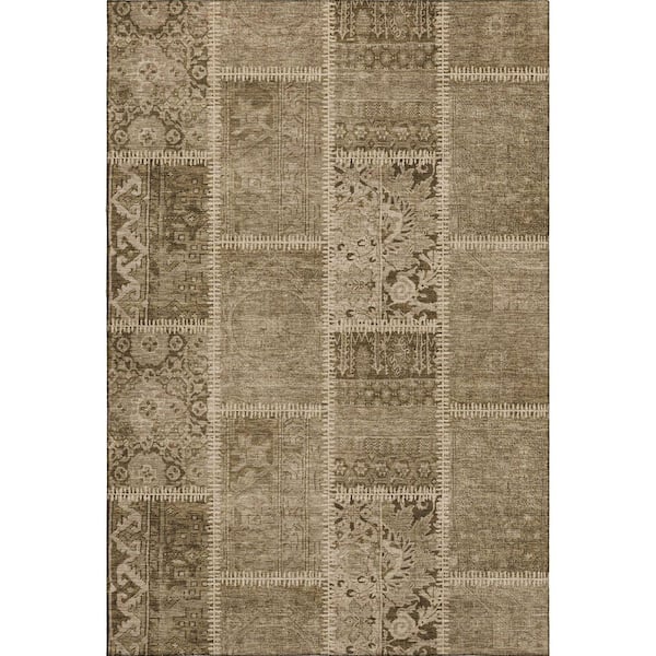 Addison Rugs Mayfield Premium Machine Washable Indoor/Outdoor Geometric AMF635 Brown 8 ft. x 10 ft. Area Rug