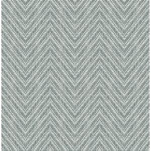 Glynn Chevron Blue Nonpasted Non Woven Wallpaper