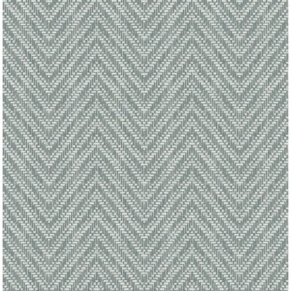 A-Street Prints Glynn Chevron Blue Nonpasted Non Woven Wallpaper Sample