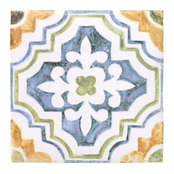 Sienna Terracotta Sol Multi-Color 8.85 in. x 8.85 in. Matte Porcelain Floor and Wall Tile Sample