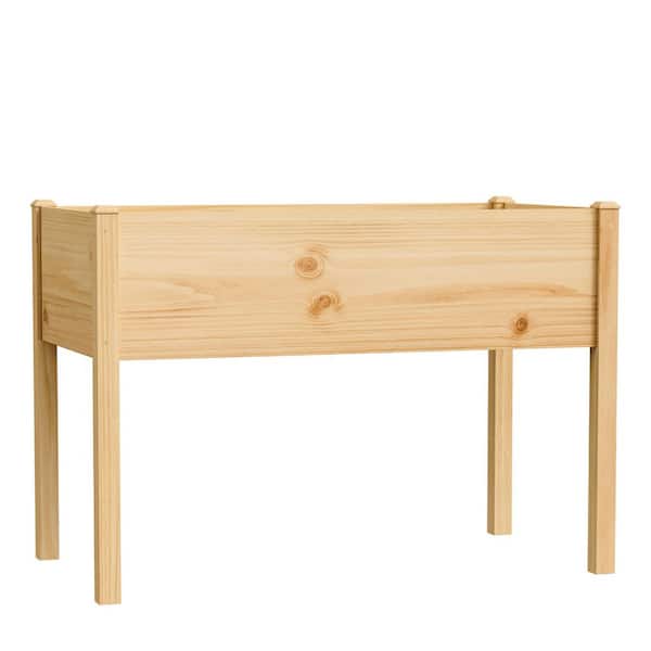 46 in. L x 23 in. W x 32 in. H Raised Garden Bed Standing Elevated Wooden Horticulture Planter Box with Wood Legs, Wood