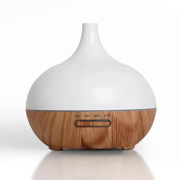 BLUZEN White/Wood Alpine Ultrasonic Diffuser Bundle (3x 5 mL Oil