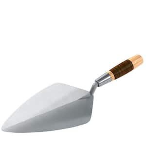 11 in. Keystone Forged Steel Wide London Masonry Brick Trowel with Leather Handle