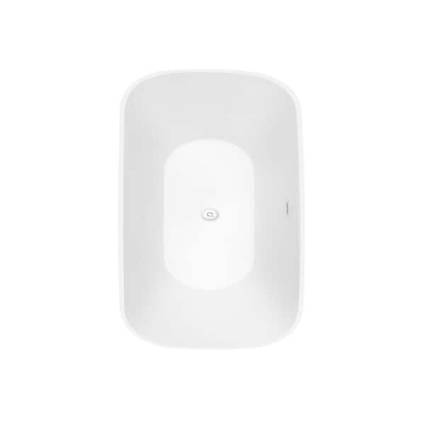EPOWP 67 in. Acrylic Flatbottom Soaking Bathtub in White
