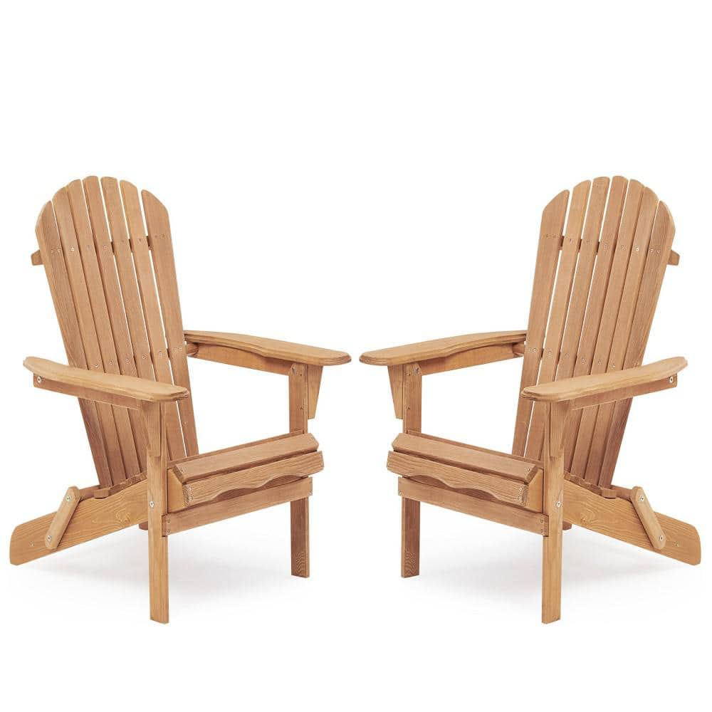 Brown Folding Wood Adirondack Chairs Without Cushion Set of 2 price history on PriceWatchPro