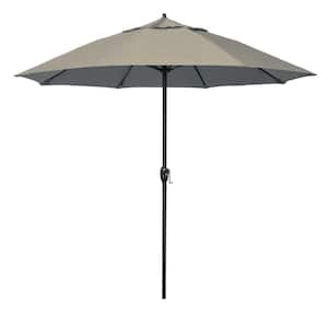 9 ft. Bronze Aluminum Market Patio Umbrella with Fiberglass Ribs and Auto Tilt in Spectrum Dove Sunbrella