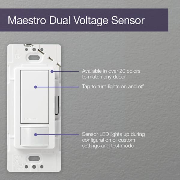 Lutron Maestro Dual Voltage Motion Sensor Switch, 6-Amp/Single-Pole,  Midnight (MS-OPS6M2-DV-MN) MS-OPS6M2-DV-MN The Home Depot