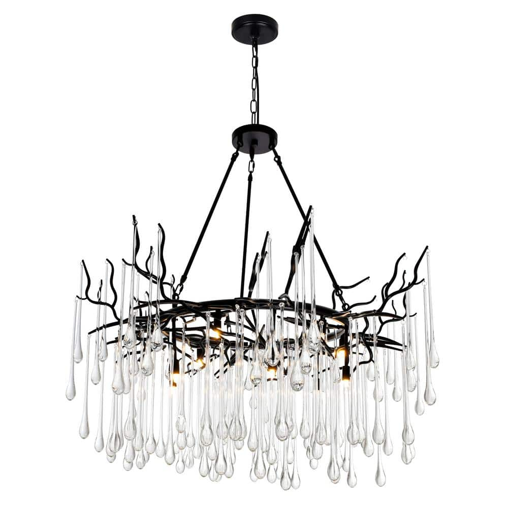 CWI Lighting Anita 12 Light Chandelier With Black Finish 1094P43-12-101 -  The Home Depot