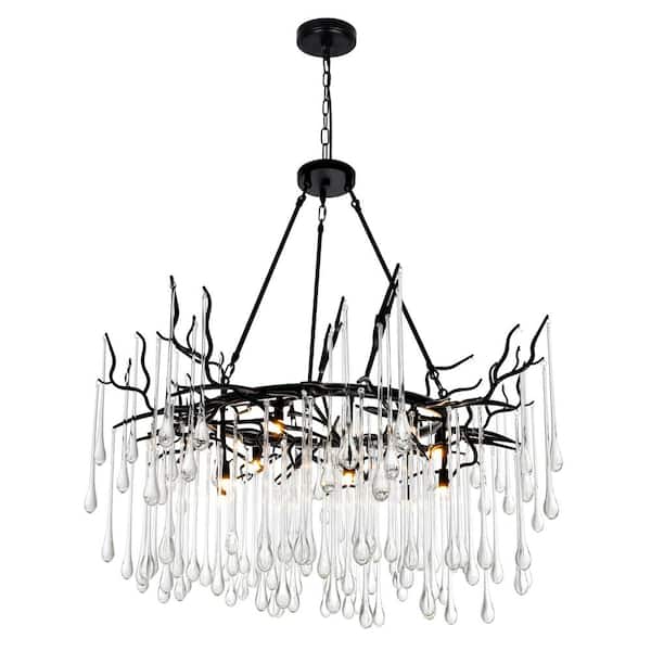 Anita 12 Light Chandelier With Black Finish