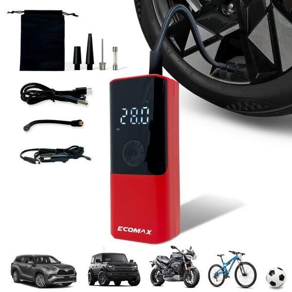150 PSI Cordless Air Compressor Tire Inflator – Portable Car Moto Bike Tire Pump With 12V Power, Black