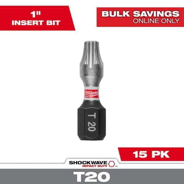 SHOCKWAVE Impact Duty 1 in. T20 Torx Alloy Steel Insert Bit (15-Pack)