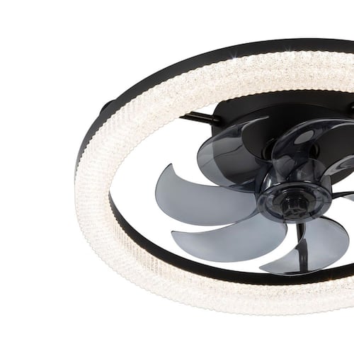 Grover 20 in. Flush Mount Ceiling Fan with 7 PC Blades, 6-Speed DC Motor, 3-Color Light, Remote Control, Timer & Memory Ceiling Fans