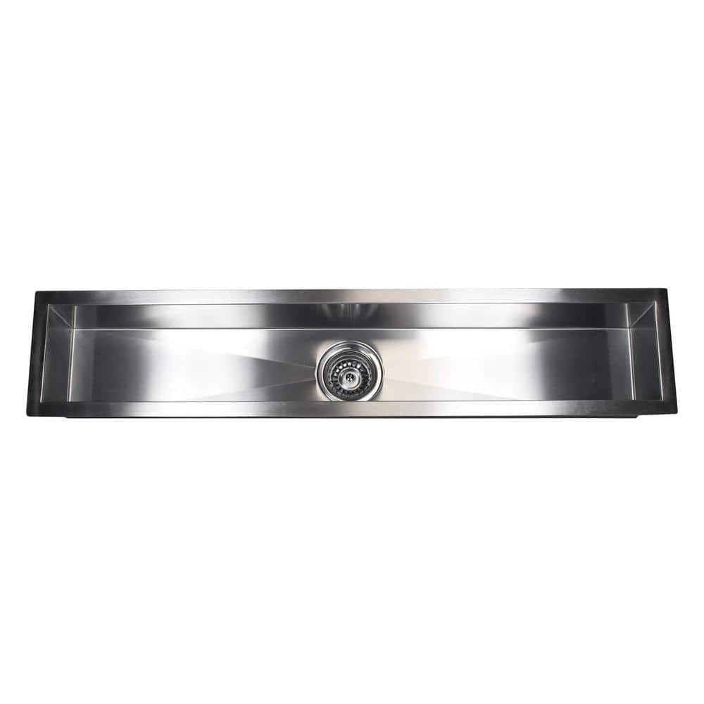 Undermount Stainless Steel Rectangular 42 in. x 8-1/2 in. x 6 in. Bar Island Single Bowl Kitchen Sink, Brushed Stainless Steel Finish