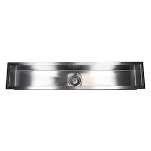 Undermount Stainless Steel Rectangular 42 in. x 8-1/2 in. x 6 in. Bar Island Single Bowl Kitchen Sink