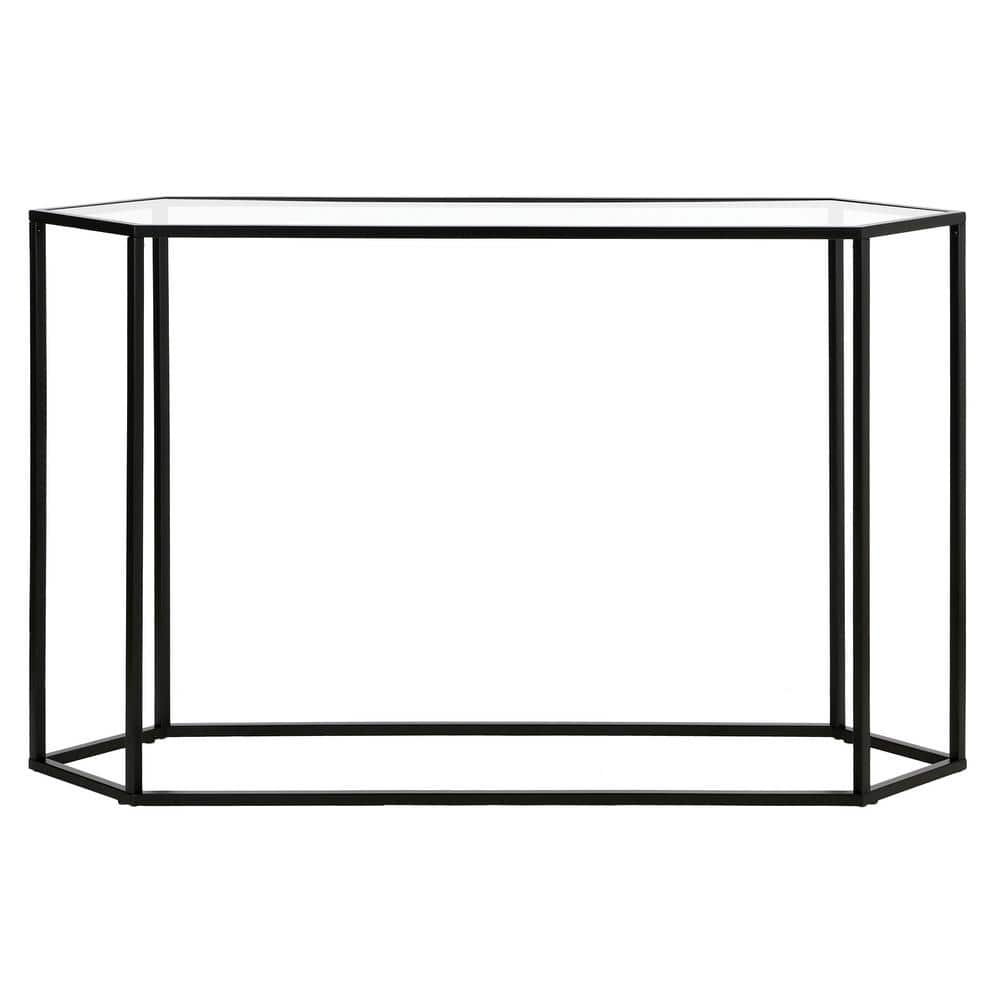 Blackened Bronze Hexagonal Glass Hallway Table