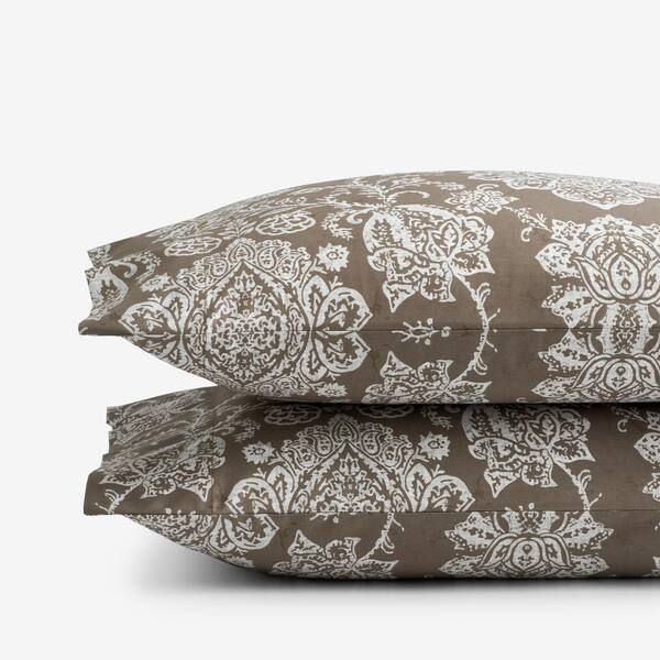 The Company Store Legends Luxury Imperial Damask Mocha Sateen King Pillowcase (Set of 2)