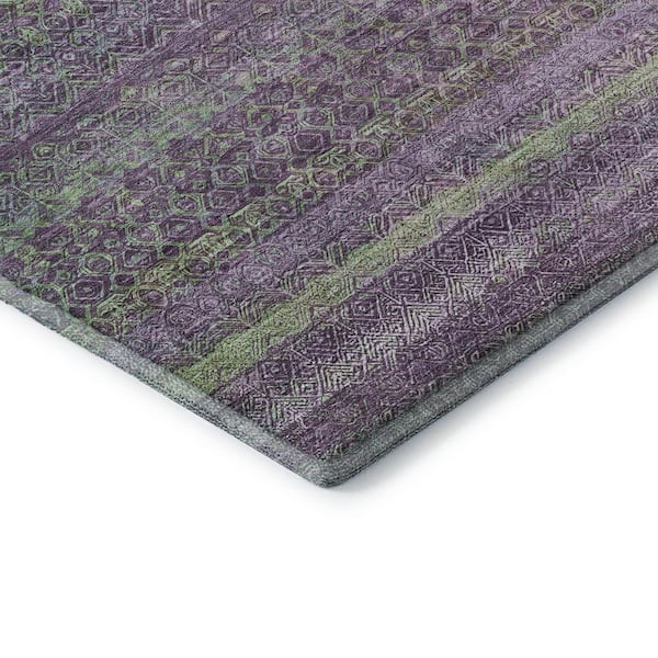 Mayfield Premium Machine Washable Abstract AMF2106 Purple 3 ft. x 4 ft. Area Rug
