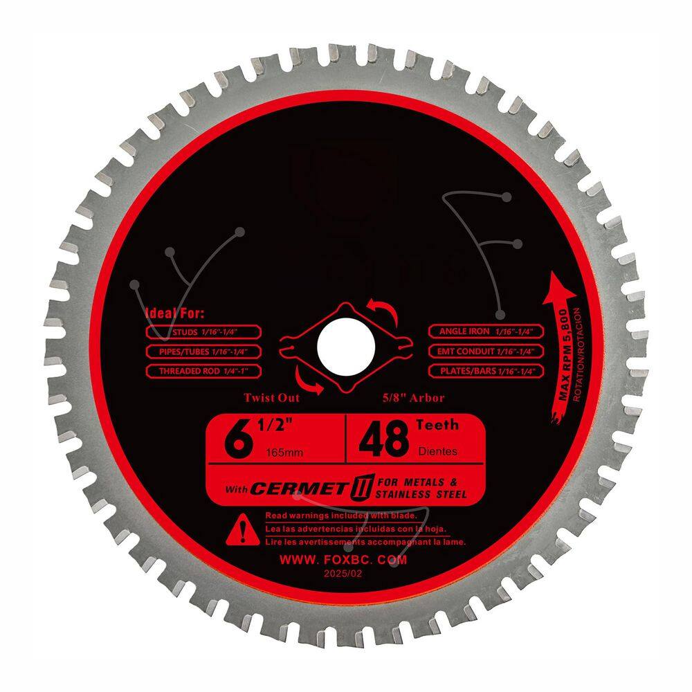 6-1/2 in. 48-Tooth Metal Cutting Ceramic Carbide Circular Saw Blade Power Tool Accessory 1-Pack price history on PriceWatchPro