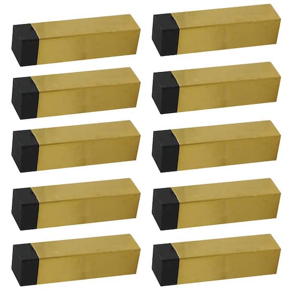 INOX DSIX 2-7/8 in. L, 3/4 in. Dia Satin Brass PVD Stainless Steel Square Wall Mount Door Stop (10-Pack)