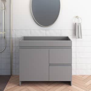 Mace 40 in W x 18 in. D x 34 In.H Bath Vanity Cabinet without Top in Gray with Right-Side Drawers