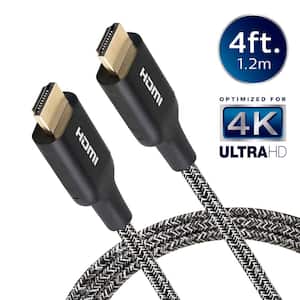 4 ft. 4K HDMI 2.0 Cable with Ethernet and Gold Plated Connectors in Black