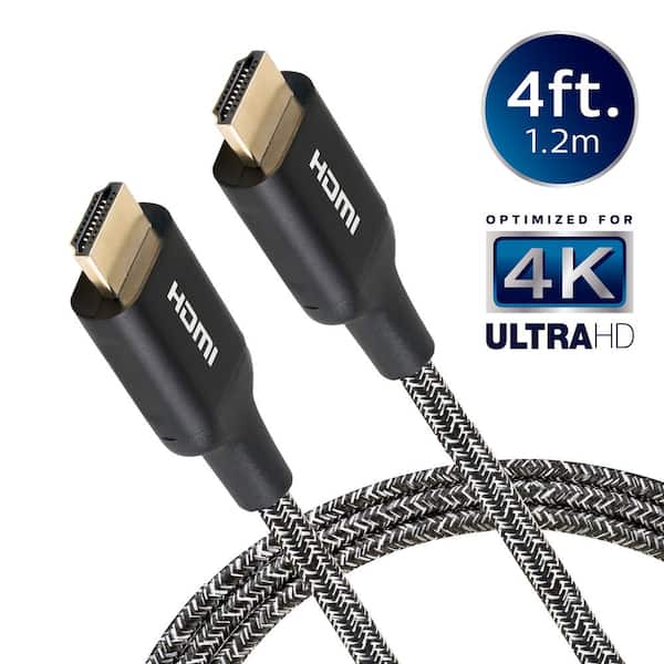 Philips 4 ft. 4K HDMI 2.0 Cable with Ethernet and Gold Plated Connectors in Black