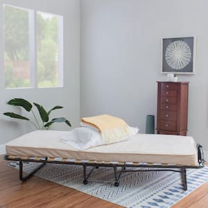 Lily Gray Twin size Folding Rollaway Bed with memory foam