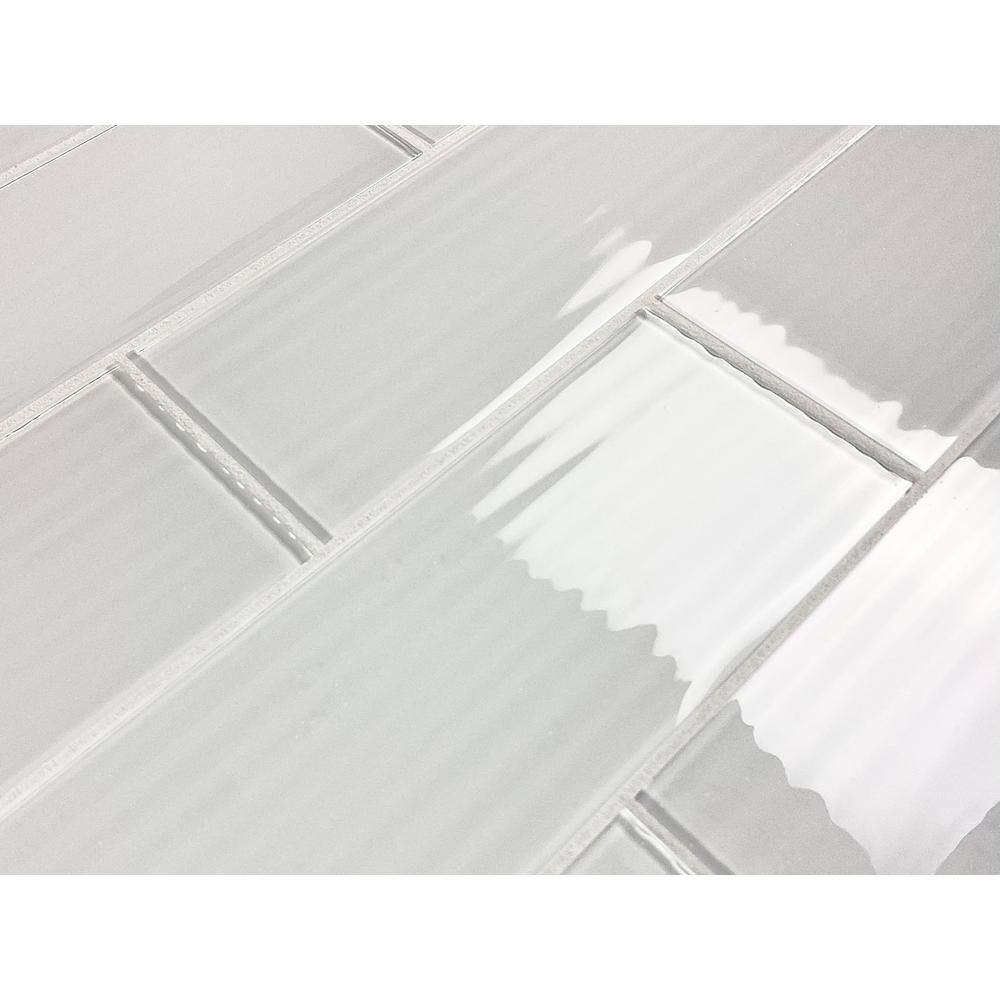 Milano White Glossy Glass Subway Wall Tile for Kitchen & Bathroom