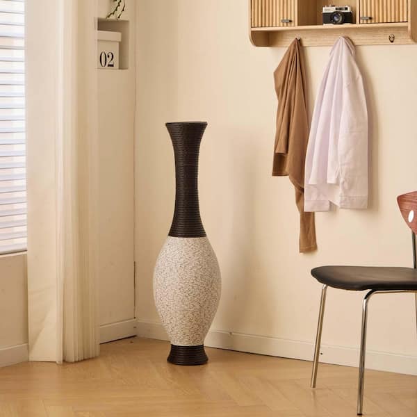 39 in. Brown Plastic Floor Vase,Standing Floor Vase,Decor Accent for Living Room,Bedroom-Stylish Home Decor