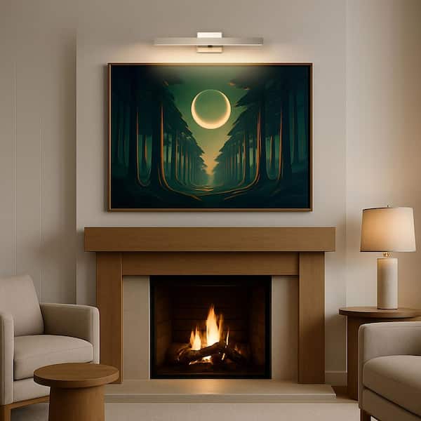 Mila Brushed Nickel 2 ft. Integrated LED Picture Light with Acrylic Lens