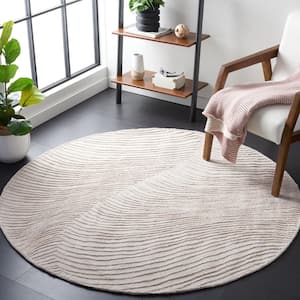 Trace Beige 6 ft. x 6 ft. Abstract Round Area Rug