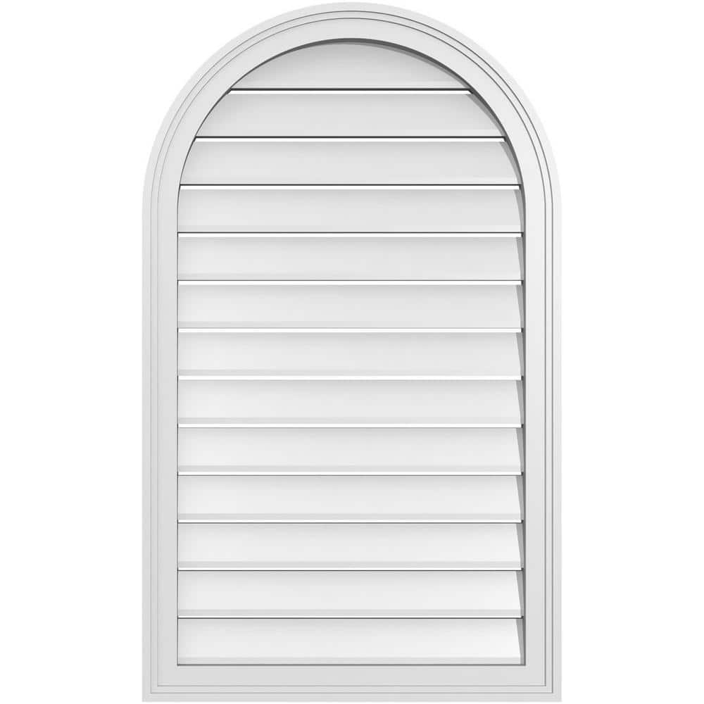 24 in. x 40 in. Round Top Surface Mount PVC Gable Vent: Functional with Brickmould Frame price history on PriceWatchPro