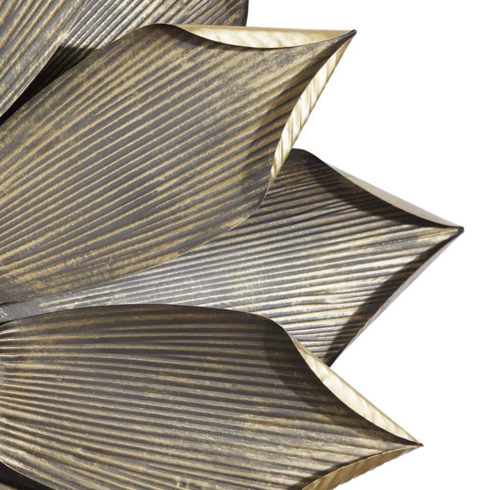 Sunburst Metal Wall Mirror in Light Brown 49" Diameter