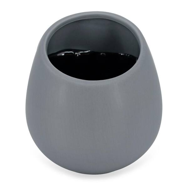 Arcadia Garden Products - Round 3 1/2 in. x 4 in. Dark Grey Ceramic Wall Planter