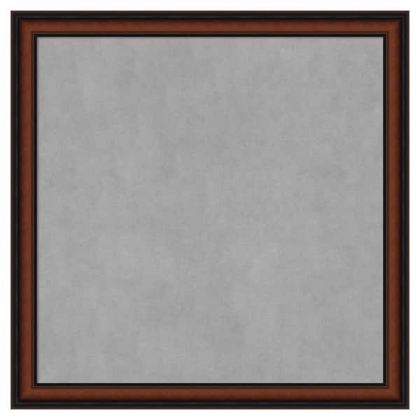 Amanti Art Cyprus Walnut Narrow 27 in. x 27 in. Framed Magnetic Board