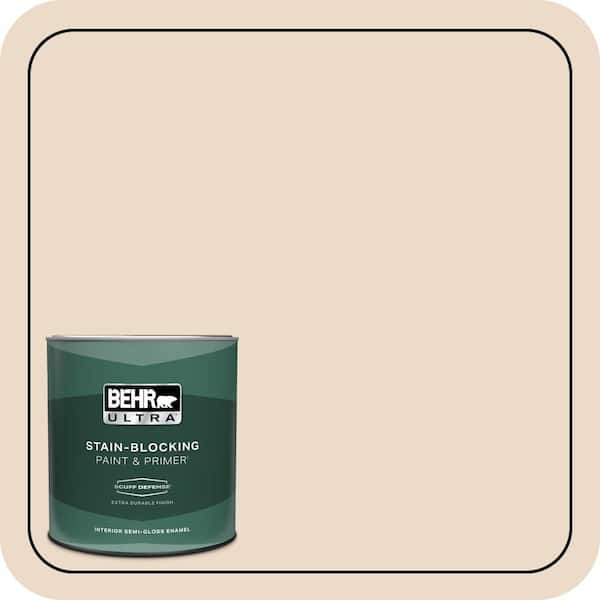 BEHR ULTRA 1 qt. #N260-1 Vanilla Mocha Extra Durable Semi-Gloss Enamel Interior Paint & Primer