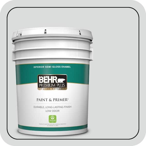 BEHR PREMIUM PLUS 5 gal. #PPU26-14 Drizzle Semi-Gloss Enamel Low Odor Interior Paint & Primer
