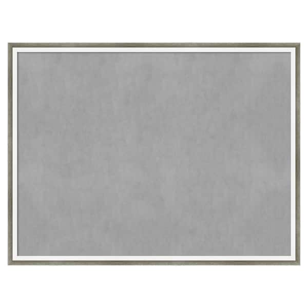 Amanti Art Lucie Silver White 25 in. x 19 in Framed Magnetic Board