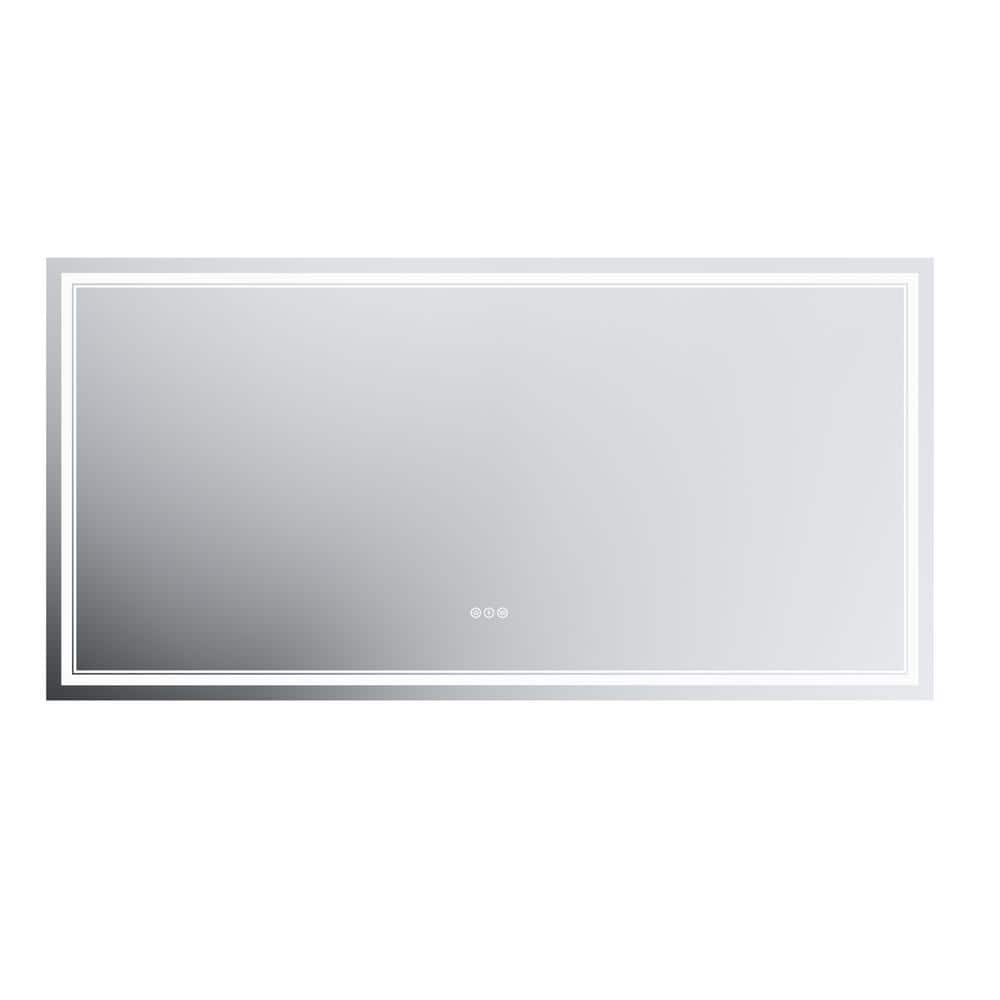 72 in. W x 36 in. H Frameless LED Wall Mounted Bathroom Vanity Mirror Light