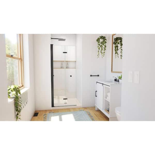 Aqua-Q Fold 36 in. L x 36 in. W x 74-3/4 in. H Alcove Shower Kit with Bi-Fold Frameless Shower Door and Shower Pan
