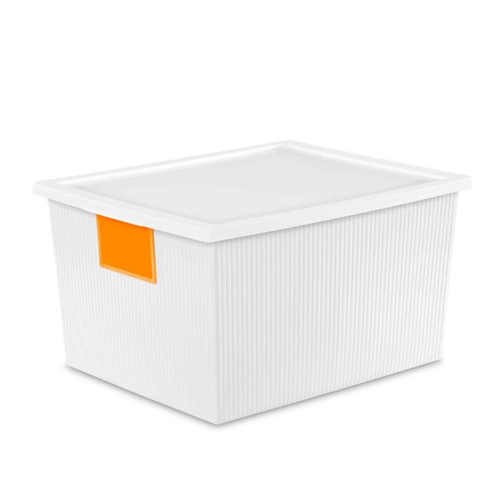 Sterilite 25 Qt. ID Box Storage Bin in White 14338006 - The Home Depot