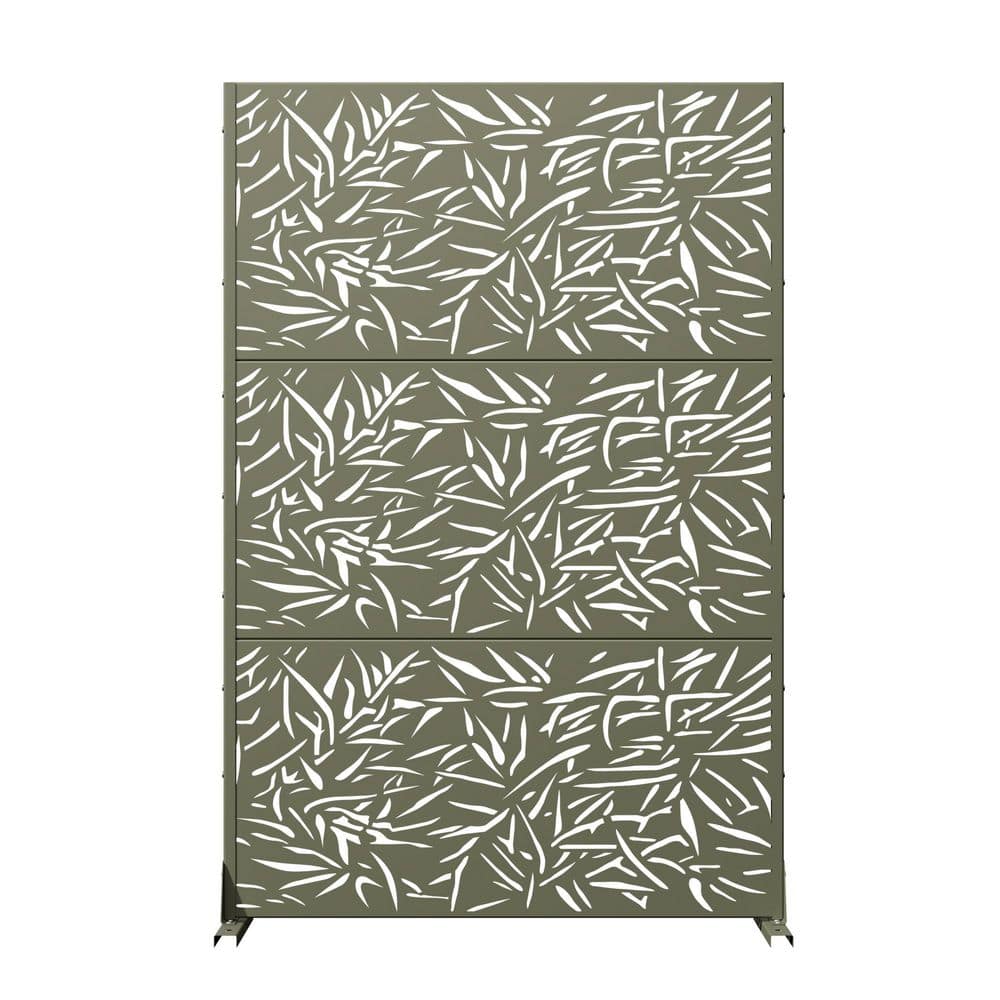 16 in. L x 72 in. H x 47 in. W Galvanized Metal Wall Sculptures Outdoor Privacy Screens Garden Fence in Olive Gray price history on PriceWatchPro