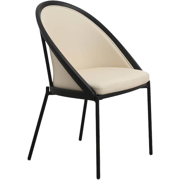 Leisuremod Urbane Modern Dining Chair, Contemporary Upholstered Kitchen Room Accent Side Chair with Metal Legs (Taupe)