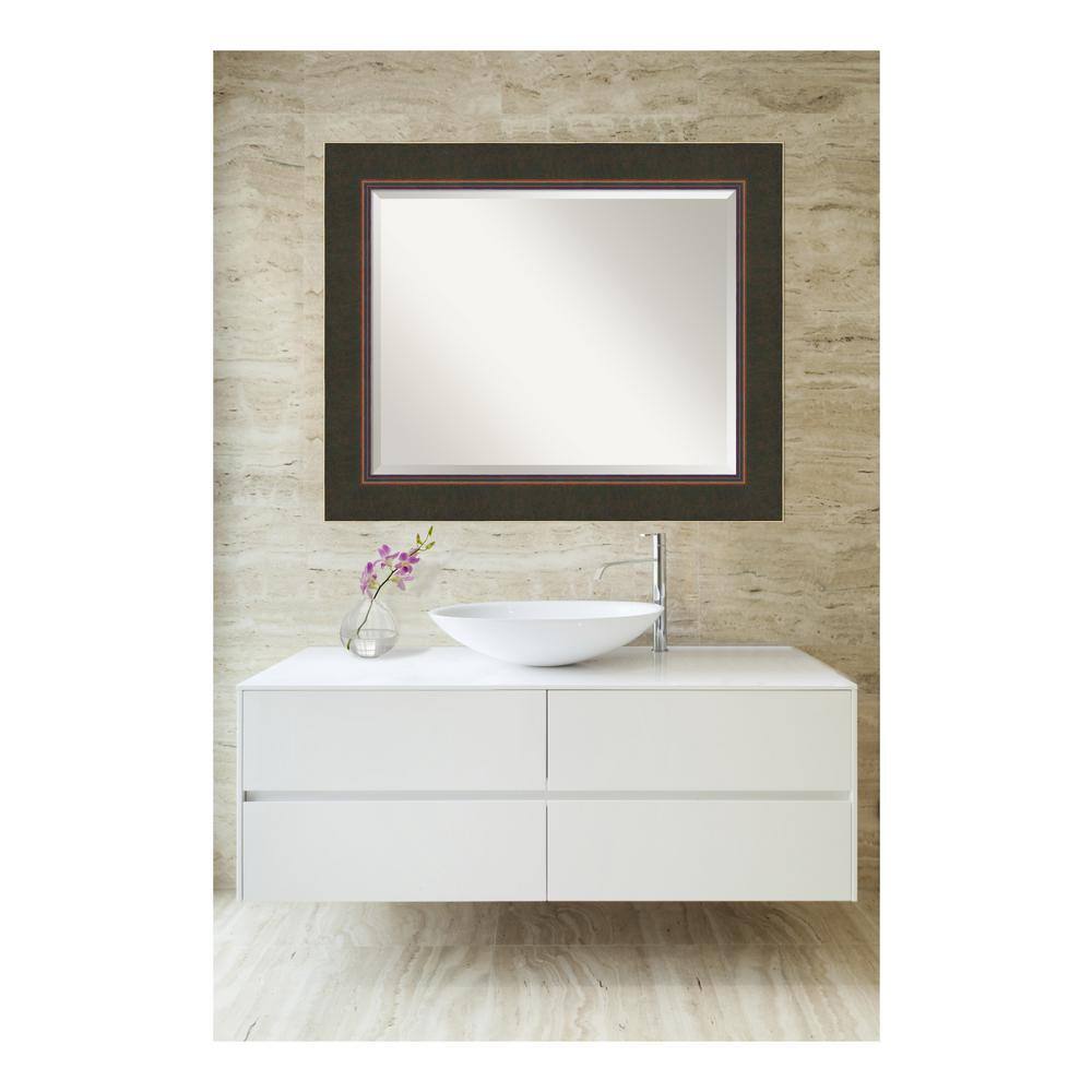 Milano Bronze Wood Frame Rectangular Vanity Mirror