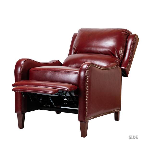 lane red leather recliner