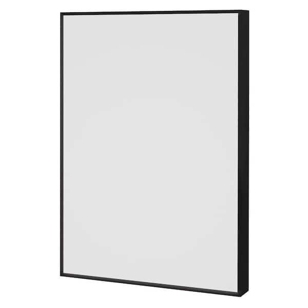 Fab Glass and Mirror Fab Glass and Mirror 52 x 42 in. Full Length Mirror, 3 in. Black Frame, 1/4 in. Thick, Wall or Floor Standing Mirror