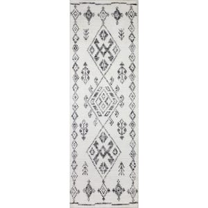 July Ivory 3 ft. x 8 ft. Geometric Transitional Area Rug Runner